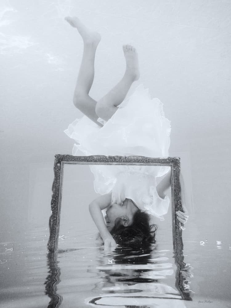 Woman Framed Underwater by Gina Buliga — canvas wall art