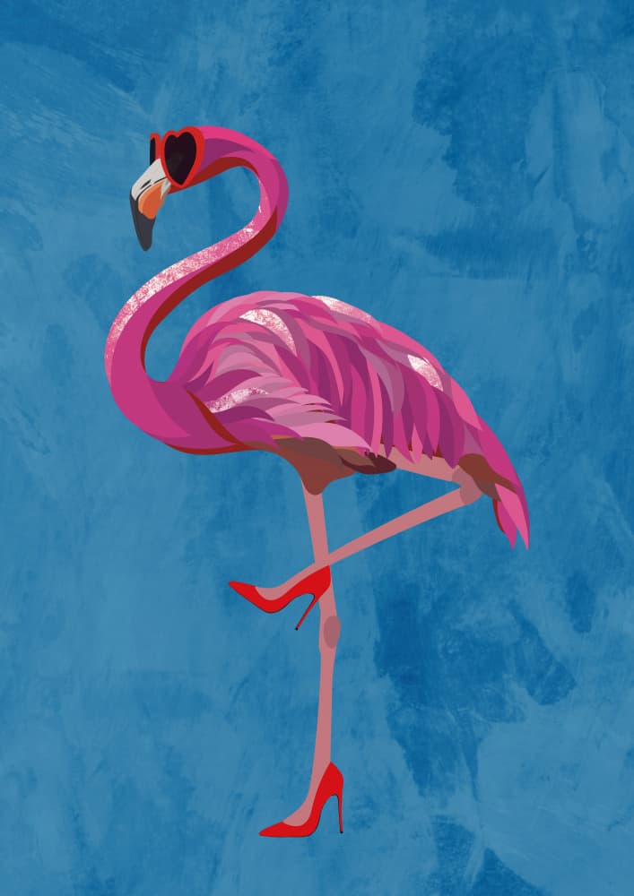 Flamingo In Heels by Sarah Manovski — canvas wall art