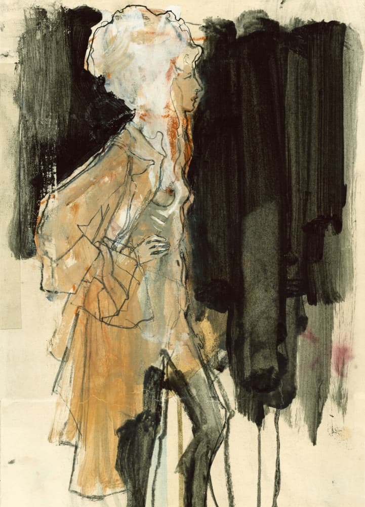 Elegant Fashion Sketch by Ute Rathmann — canvas wall art