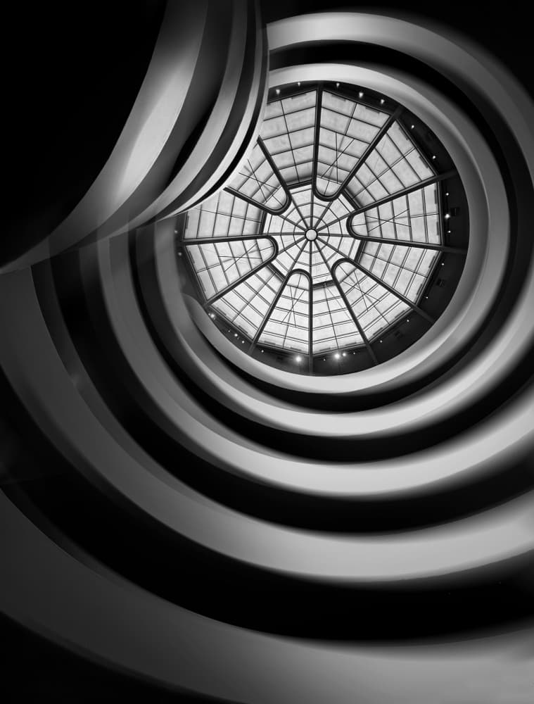 Spiral Museum Ceiling View by Annette Guo — canvas wall art