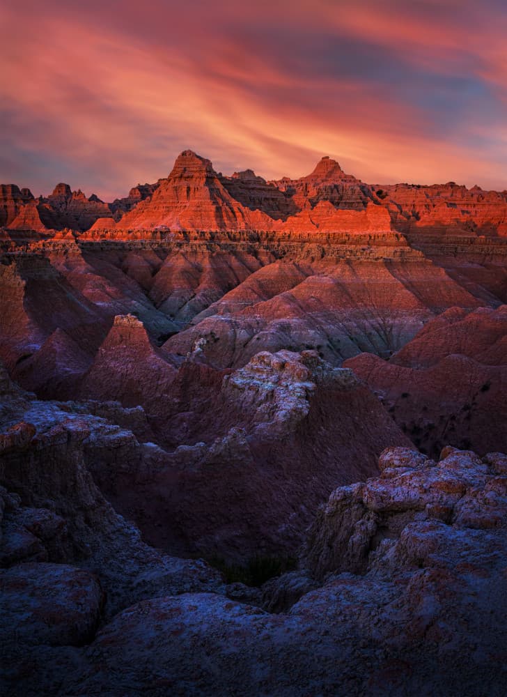 Colorful Badlands Sunset by Ruiqing P. — canvas wall art
