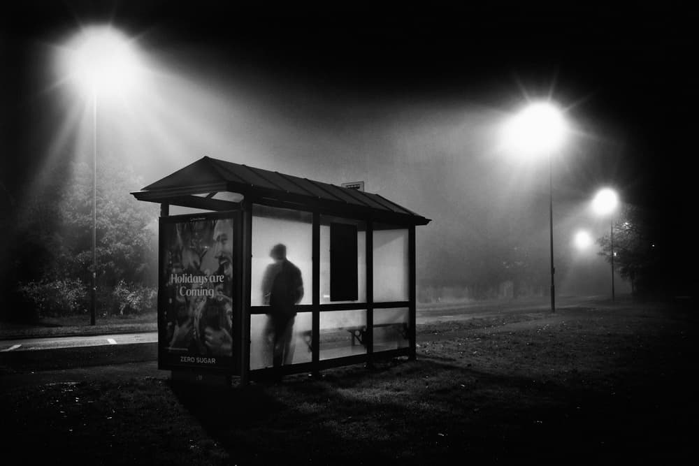 Foggy Night Waiting by Peter Davidson — canvas wall art