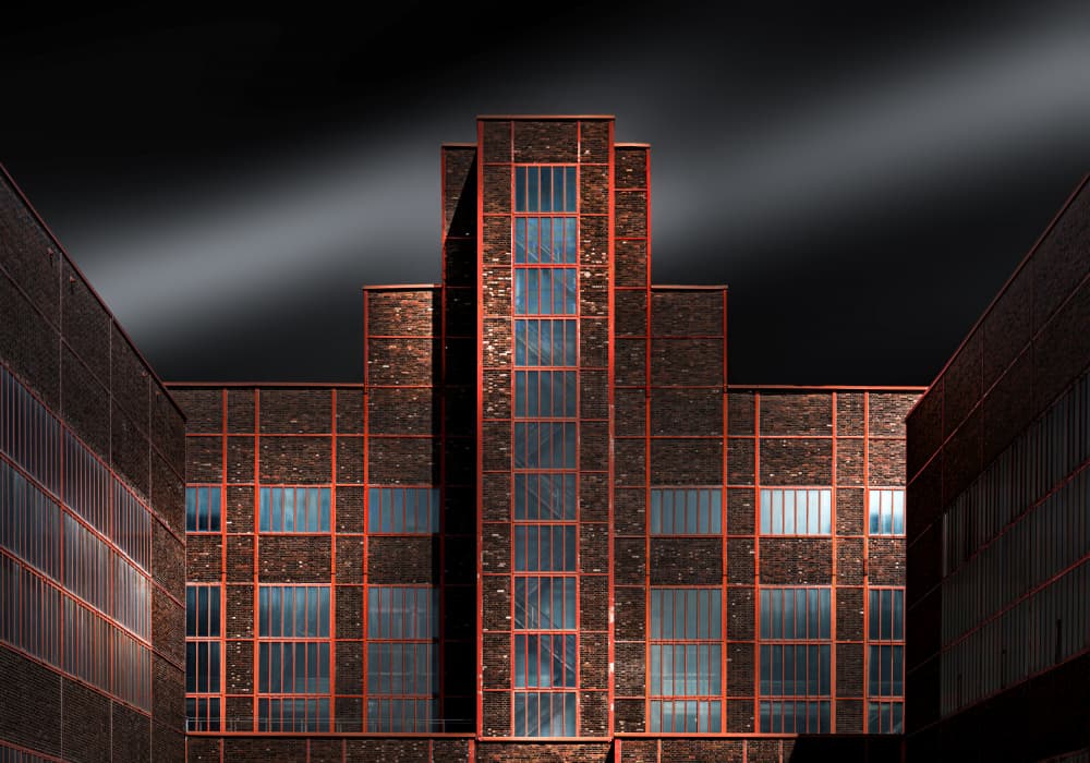 Dramatic Industrial Geometry by Roland M Schwerdtfeger — canvas wall art