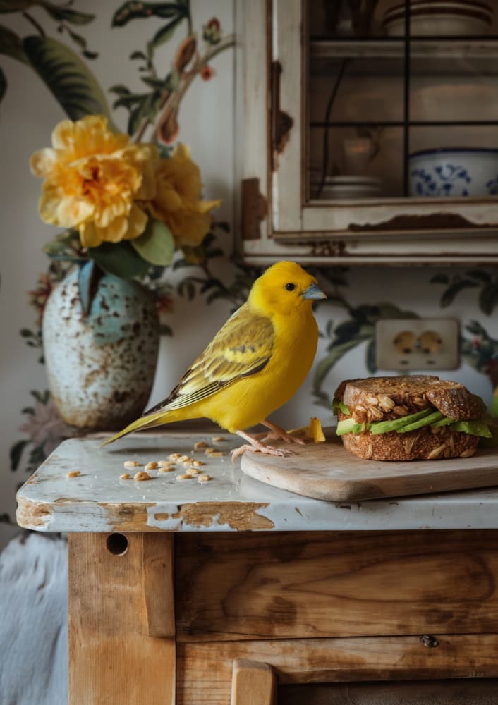 Yellow Bird Kitchen by Niky Rahner — canvas wall art