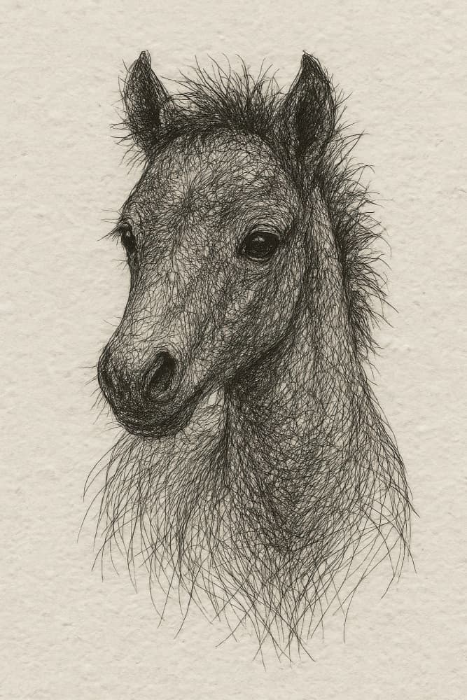 Shaggy Foal Portrait by Natalie Bruns — canvas wall art
