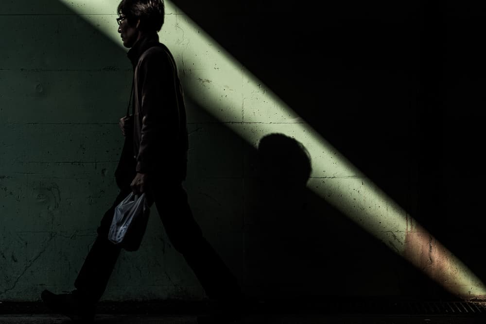 Man Walking Light Shadow by Tetsuya Hashimoto — canvas wall art