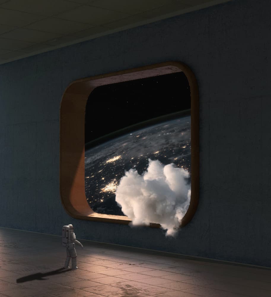 Astronaut's Earth View by cvv — canvas wall art