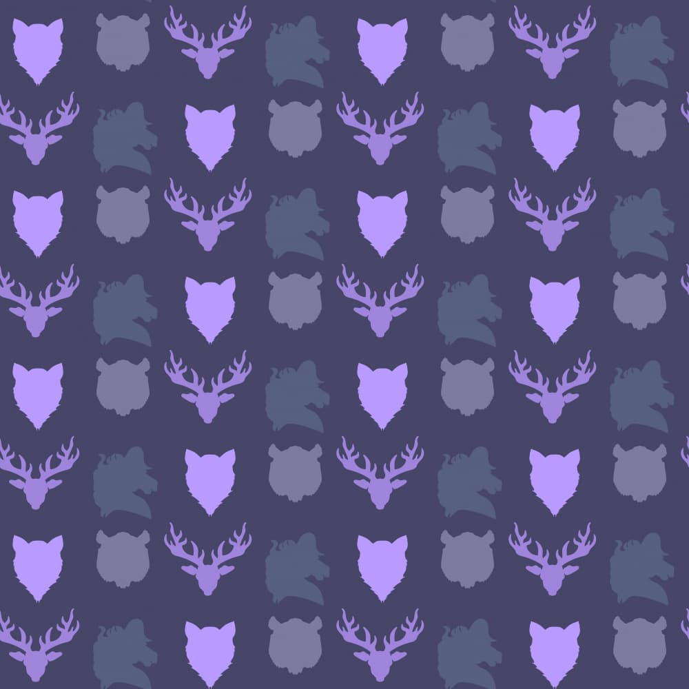 Wild Animal Head Pattern by Marika Barsrsind — canvas wall art