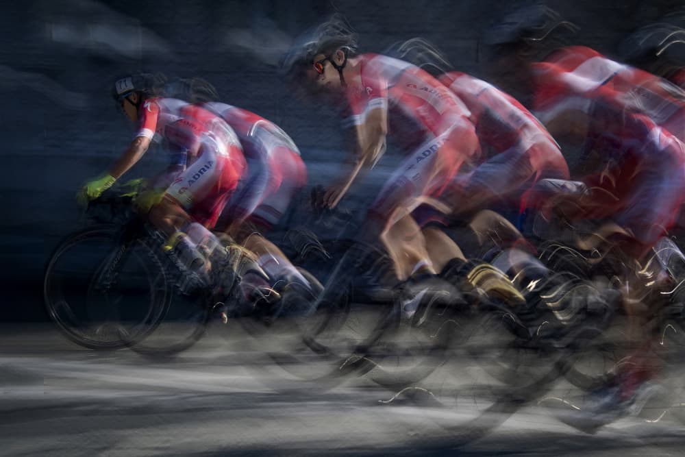 Speeding Cyclists Blur by Milan Malovrh — canvas wall art