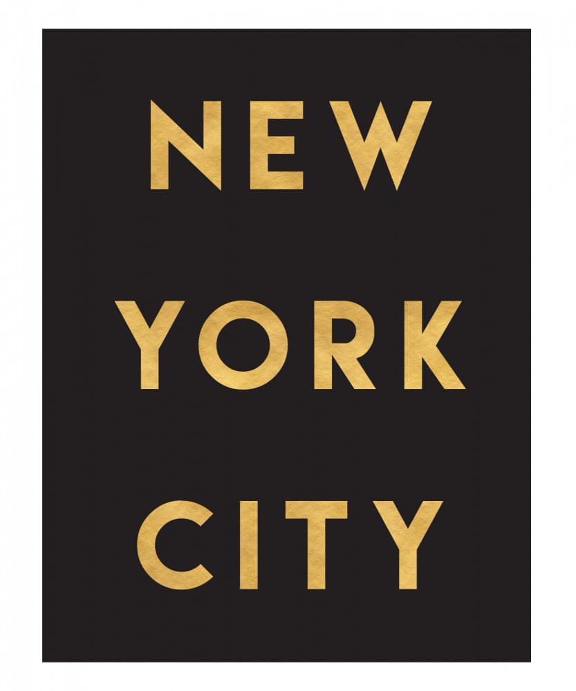 New York City Gold Text by Emiliano Deificus — canvas wall art
