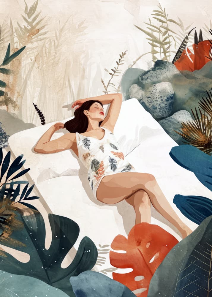 Peaceful Tropical Nap by Justyna Jaszke — canvas wall art