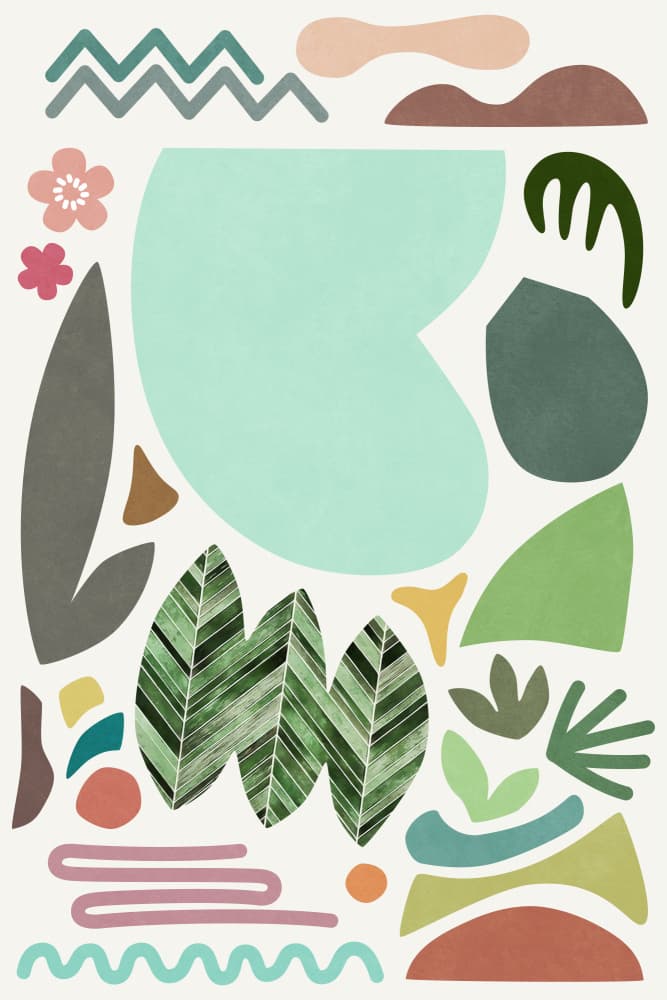 Modern Organic Botanical Shapes by amini54 — canvas wall art