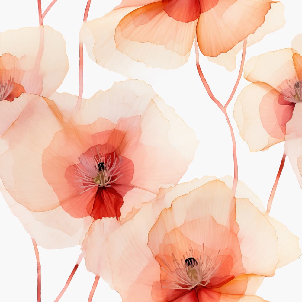 Ethereal Watercolor Poppies by Bilge Paksoylu — canvas wall art