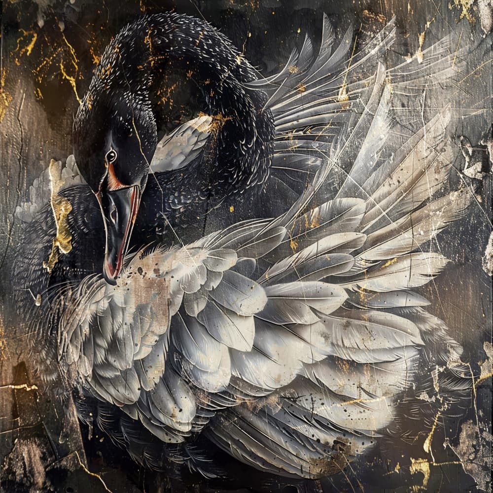 Black Swan Grace by Rafal Kulik — canvas wall art