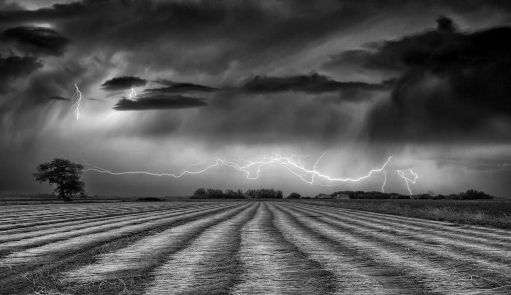 Dramatic Lightning Storm by Yvette Depaepe — canvas wall art