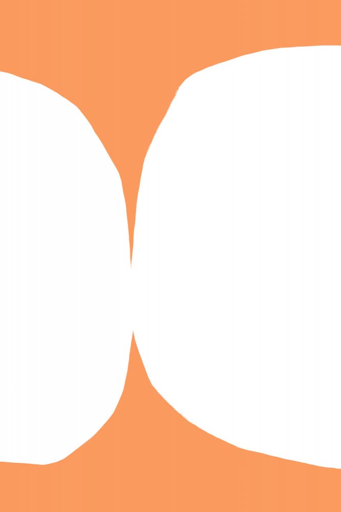 Geometric White Shapes On An Orange Background by uplusmestudio — canvas wall art