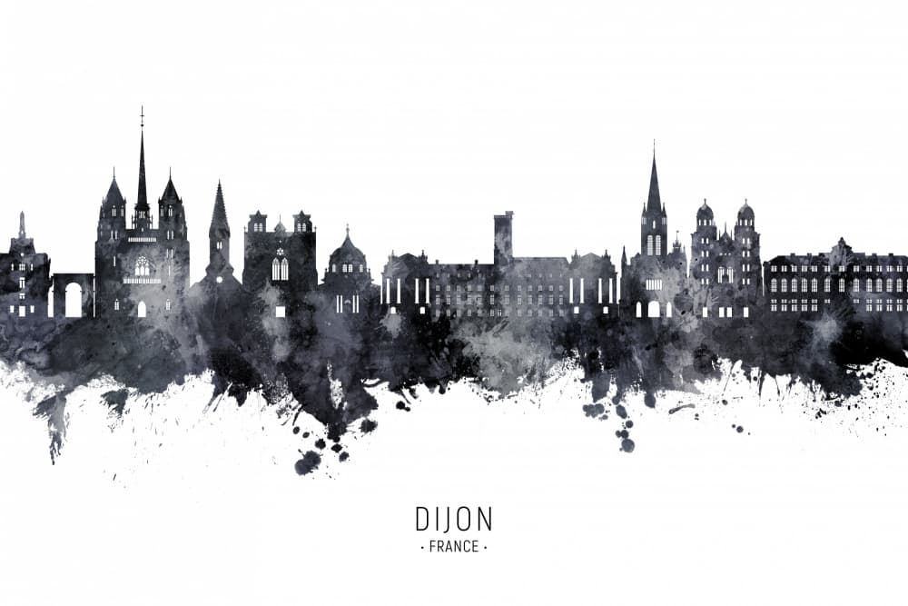 Dijon France Silhouette by Michael Tompsett — canvas wall art