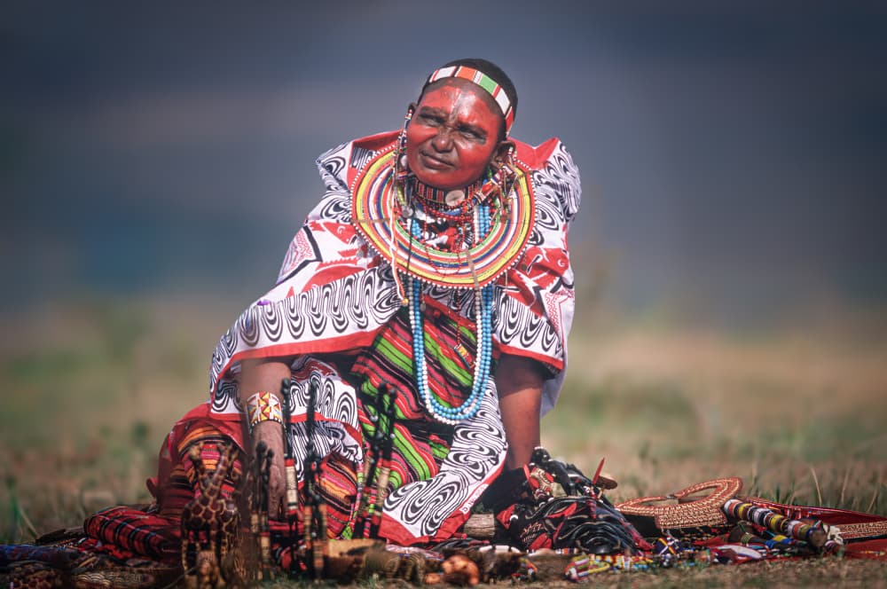 Colorful Maasai Woman by Jeffrey C. Sink — canvas wall art