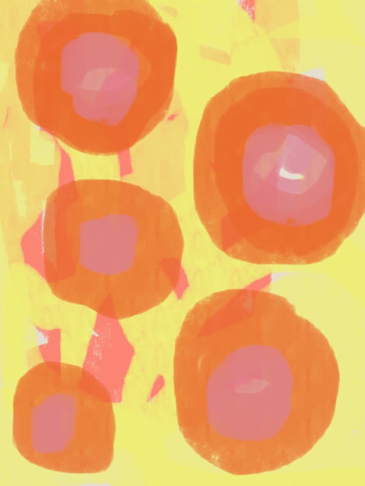 Vibrant Orange Circles by Dina Dankers — canvas wall art