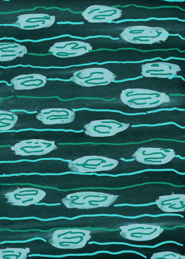 Organic Teal Currents by Lori Ann Folz — canvas wall art