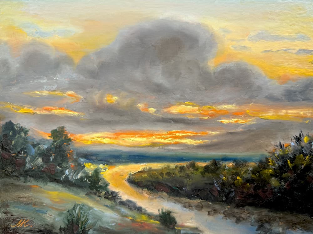 Golden River Sunset by Marina Kozyr — canvas wall art