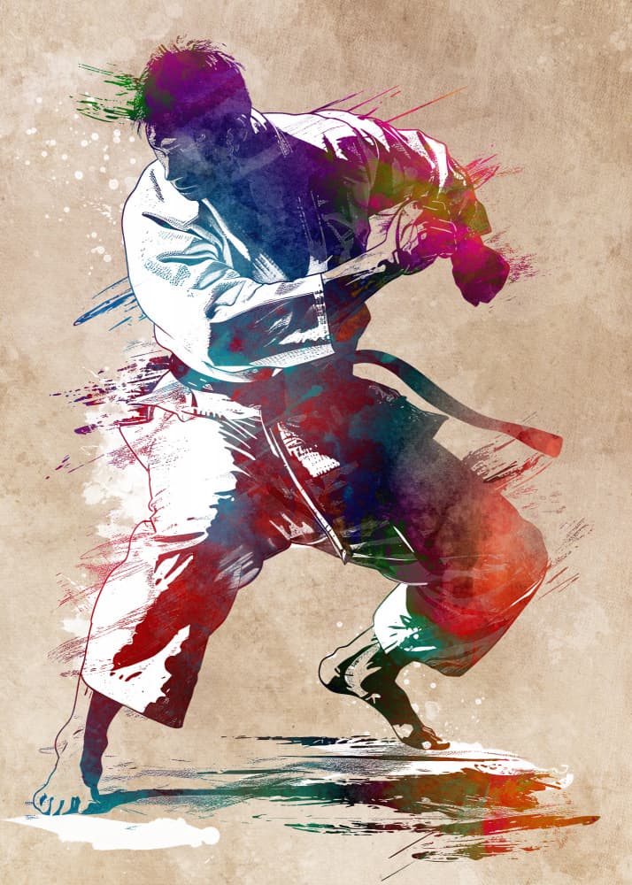 Dynamic Martial Artist by Justyna Jaszke — canvas wall art