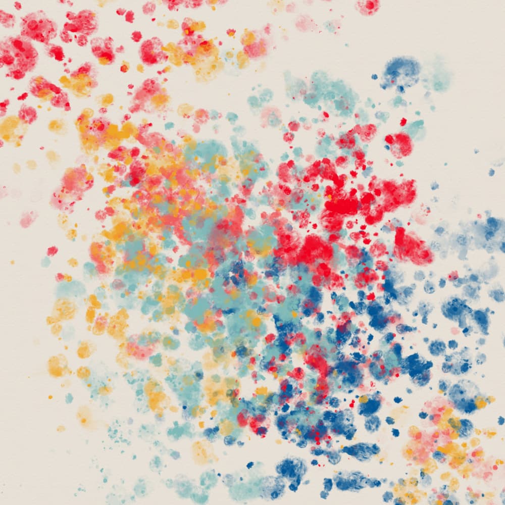 Modern abstract in bright colors by Dina Dankers — canvas wall art