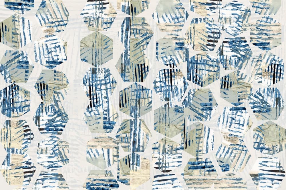 Abstract Indigo Hexagons by cartissi — canvas wall art