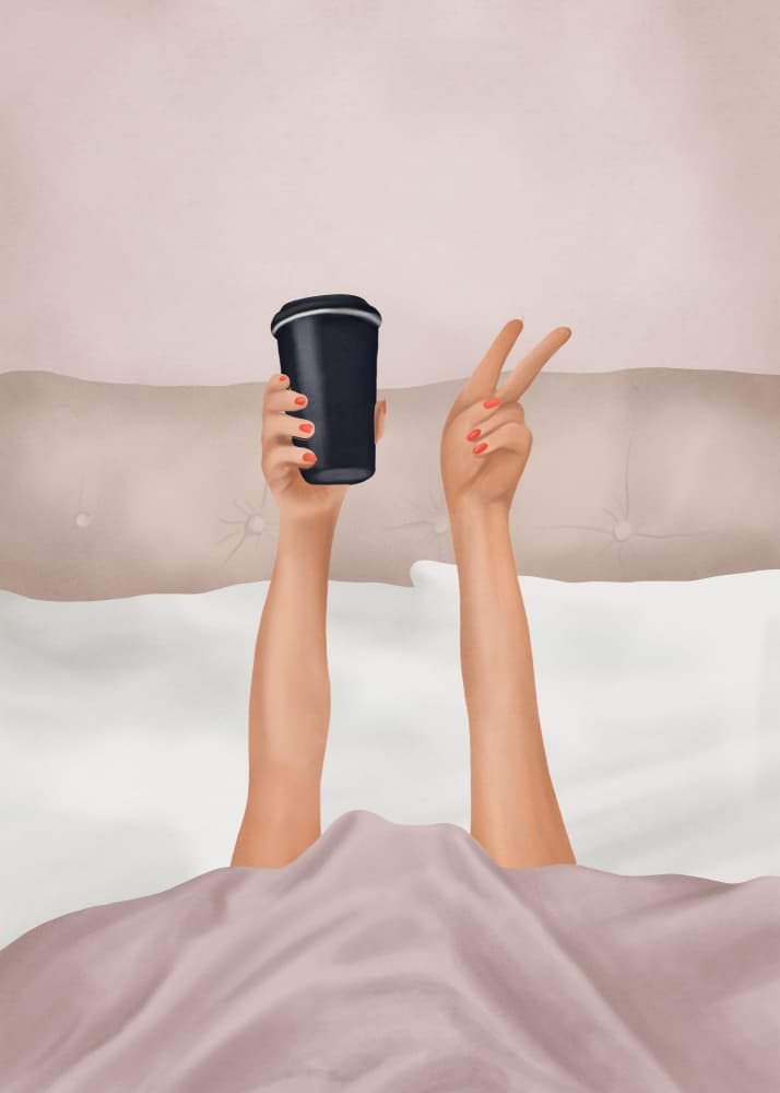 Morning Coffee Peace by Flow Line — canvas wall art