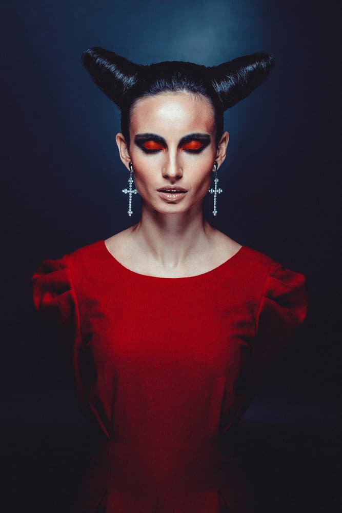 Red Eyed Demon Woman by Alexandr Sutula — canvas wall art