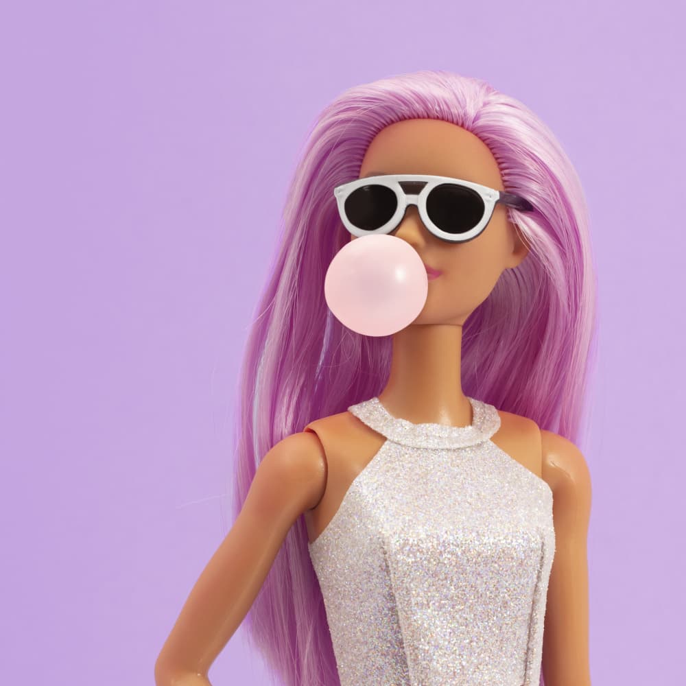 Chic Doll Bubble Gum by Julia Ramiro — canvas wall art