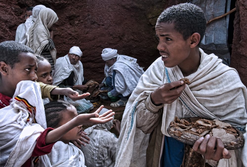 Ethiopian Bread Sharing by Joxe Inazio Kuesta Garmendia — canvas wall art