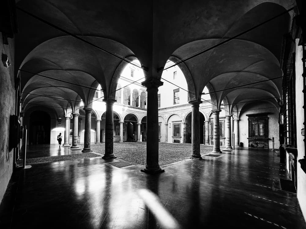 Courtyard Light and Shadow by Adam Dauria ☂ — canvas wall art