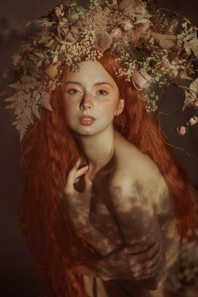 Ethereal Floral Portrait by Michaela Durisova — canvas wall art