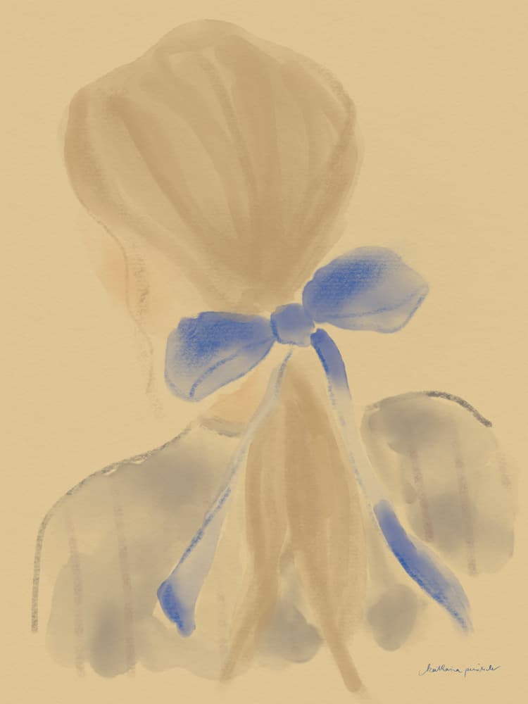 Girl With A Blue Hair Ribbon by Katharina Puritscher — canvas wall art