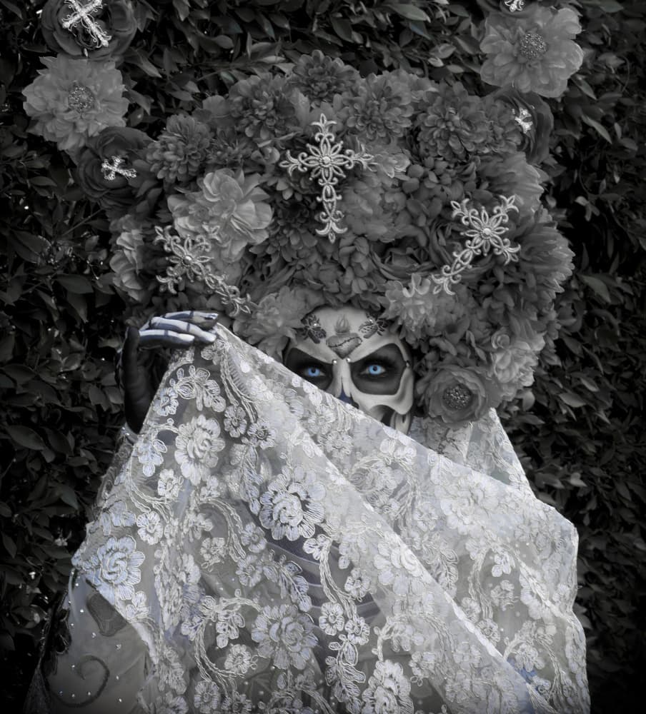 Veiled Catrina Portrait by C. Ray Roth — canvas wall art