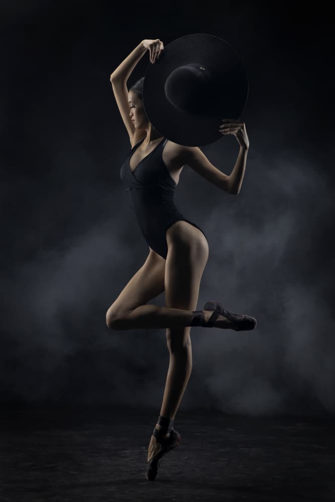 Elegant Dancer Black Hat by Sita Gramich — canvas wall art