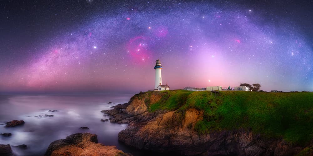 Lighthouse Under Milky Way by Abhijit Patil — canvas wall art
