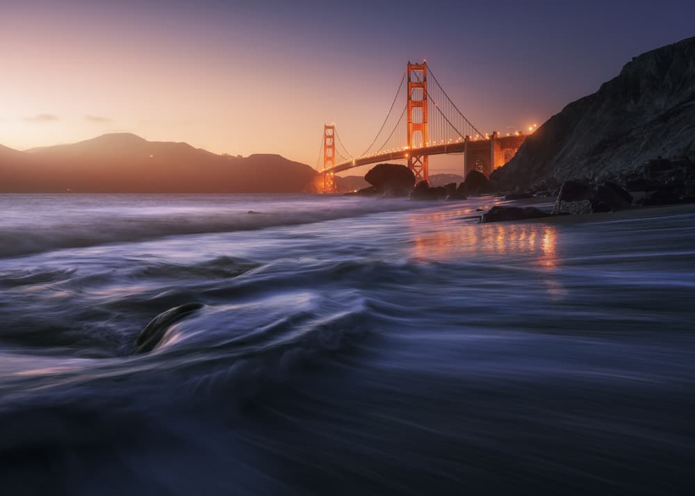 Golden Gate Evening Glow by Juan Pablo de Miguel — canvas wall art