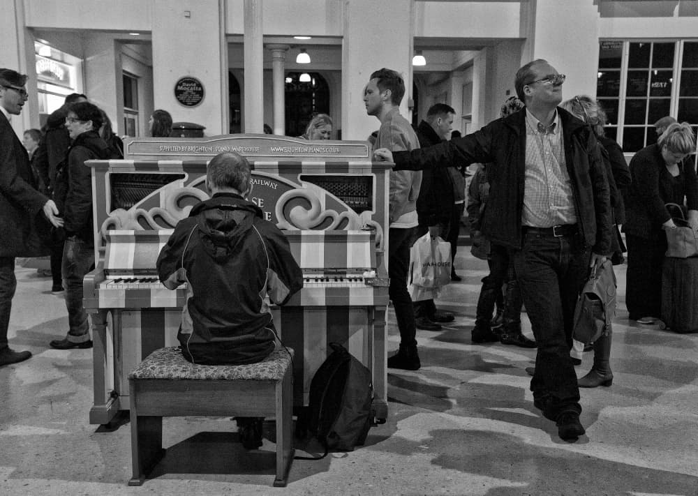 Public Piano Performance by Lorenzo Grifantini — canvas wall art