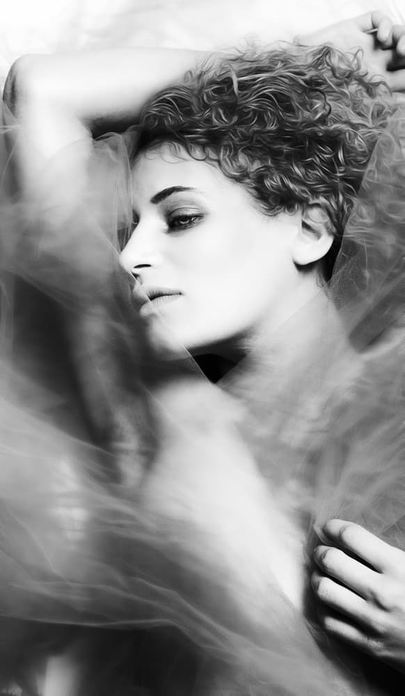 Dreamy Curly Haired Woman by David Naman — canvas wall art