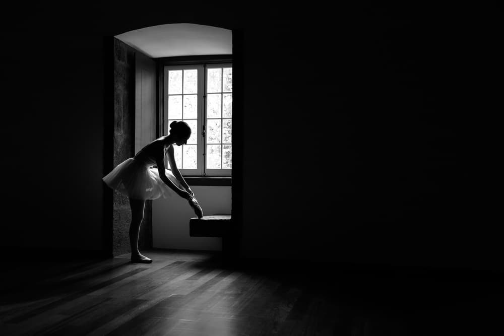 Graceful Ballerina Silhouette by Paulo Medeiros — canvas wall art