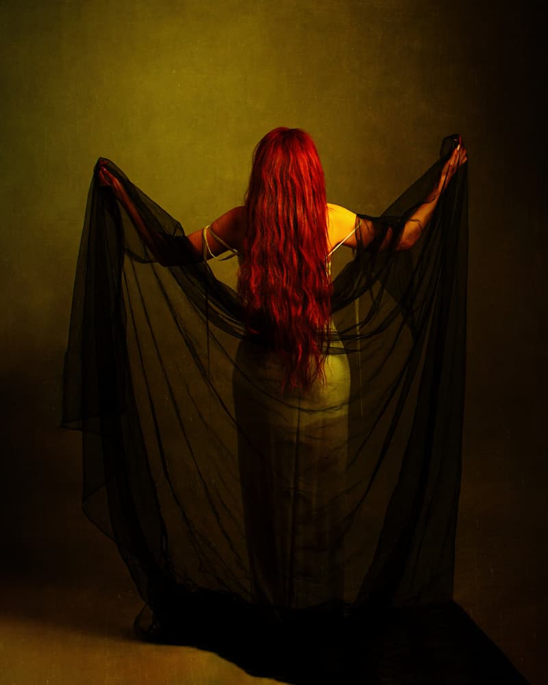 Mysterious Red Haired Woman by Mehdi Mokhtari — canvas wall art
