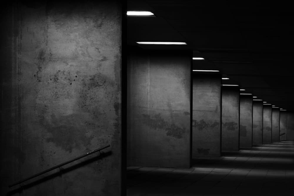 Minimalist Concrete Corridor by Rolf Endermann — canvas wall art