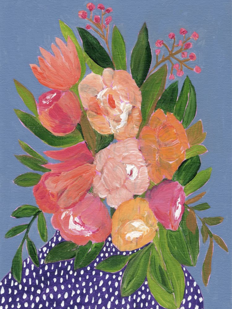 Vibrant Floral Bouquet by Nikita Jariwala — canvas wall art