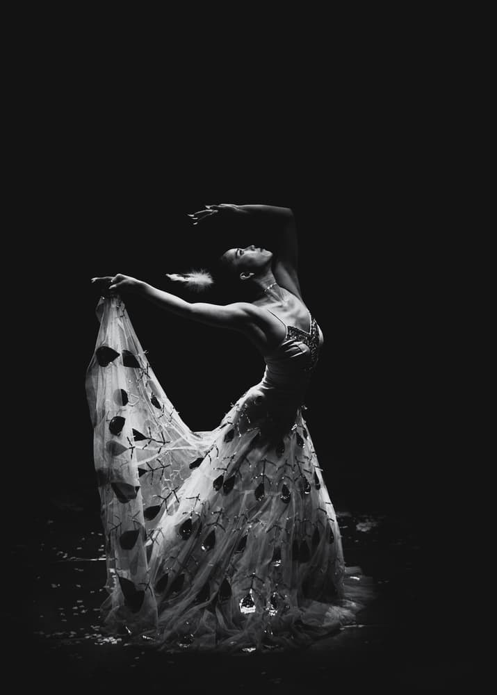Graceful Dancer Flowing Dress by Marco Tagliarino — canvas wall art