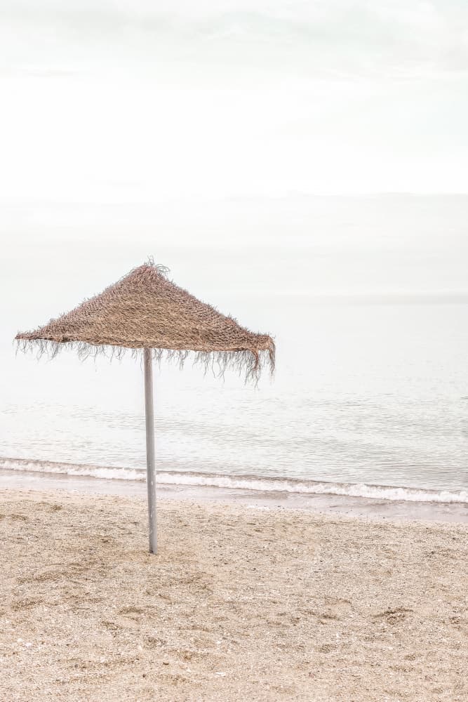 Peaceful Beach Umbrella by Pictufy Studio III — canvas wall art