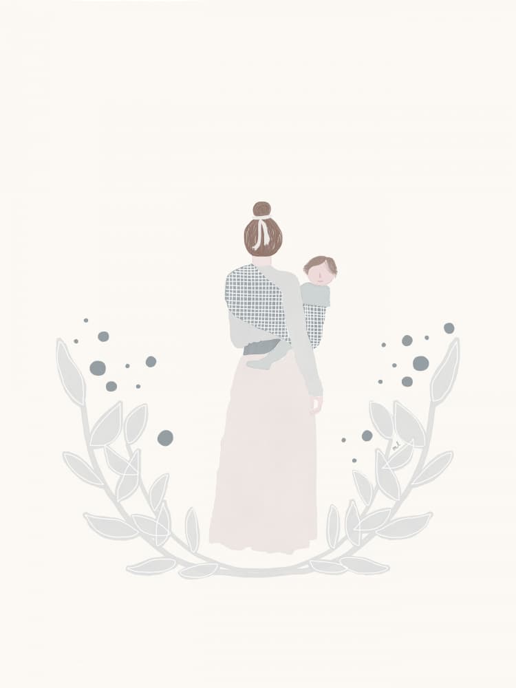 Gentle Mother Baby by Menina Lisboa — canvas wall art