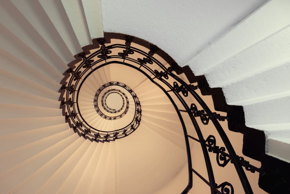 Winding Spiral Staircase by Roswitha Schleicher-Schwarz — canvas wall art