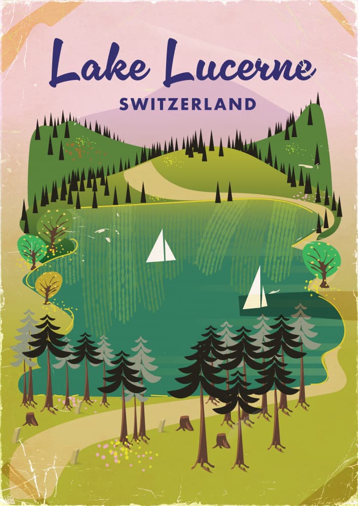 Lake Lucerne Switzerland by Nicholas — canvas wall art